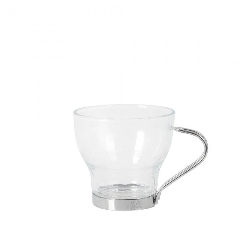 Chvena Vidro Lubeca com Asa Metal 175ml 8.2X7.5cm Pack 2