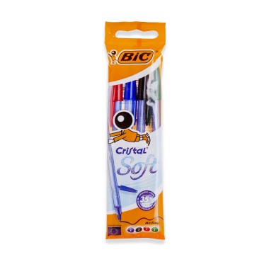 Esferogr�fica Bic Cristal Soft Pack 4