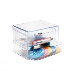 Caixa Organizadora 2 Gavetas Cristal 19X14X13cm