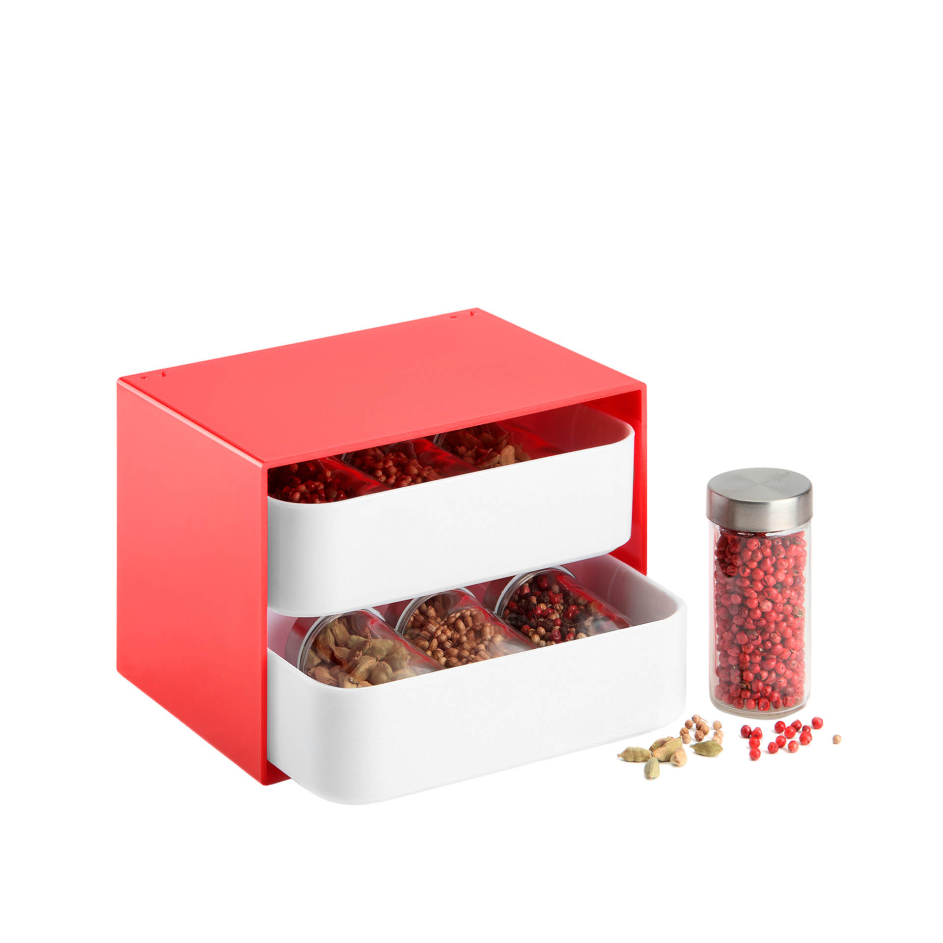 Caixa Organizadora 2 Gavetas Preto 19X14X13cm