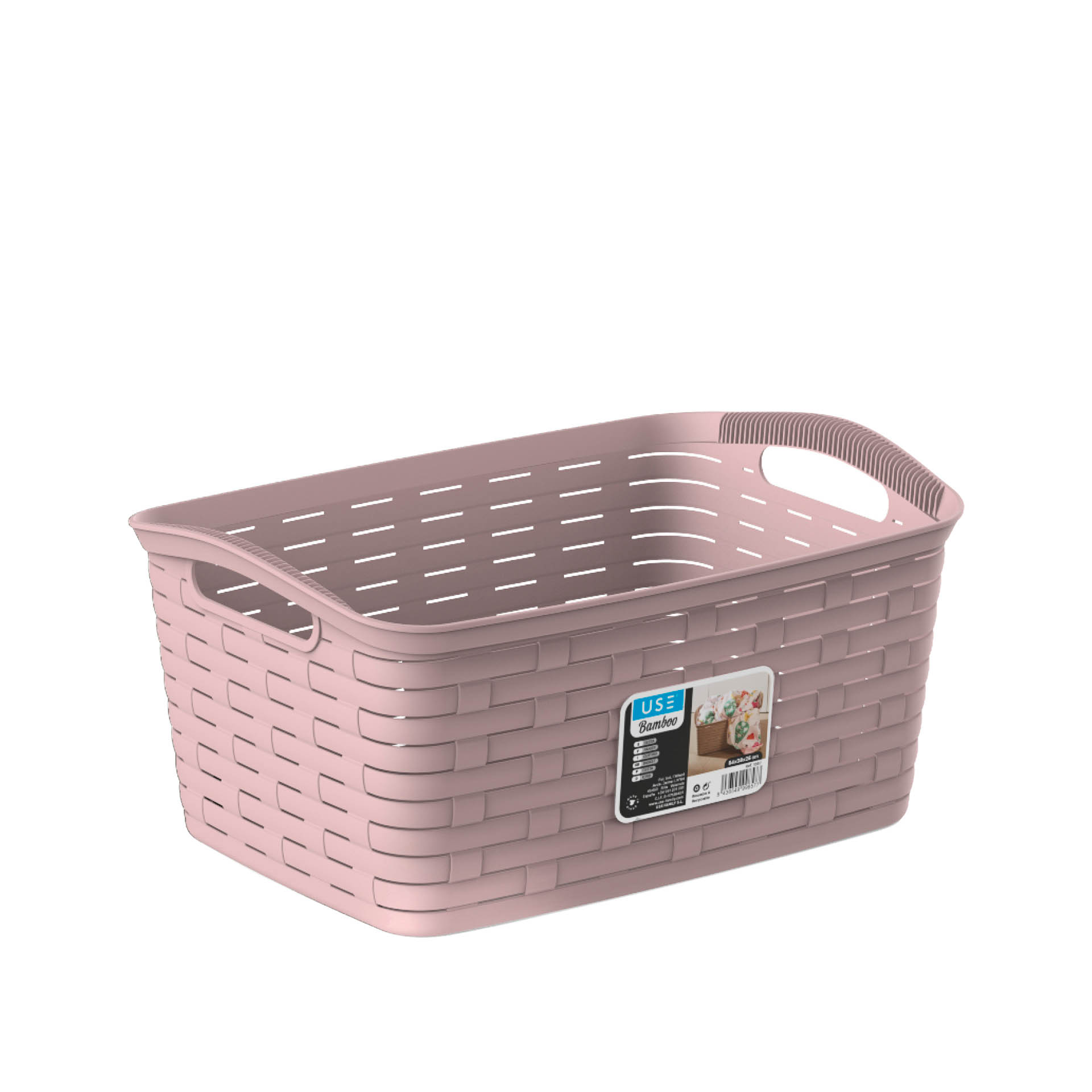 Cesto Multiusos Bamboo Pastel 35L 28X38X26cm