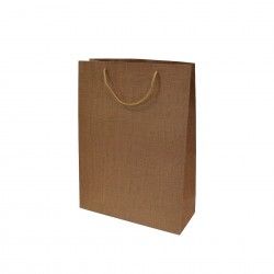 Saco Papel Asa Cordo 31X12X42cm Kraft Juta