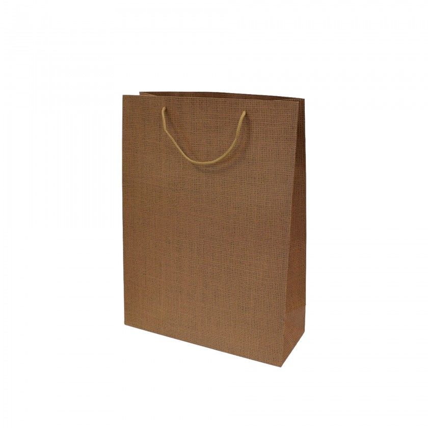 Saco Papel Asa Cordo 31X12X42cm Kraft Juta