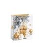 Saco Papel Natal Dourado Bolas 31X12X42cm Saco Papel Natal Dourado Bolas 31X12X42cm