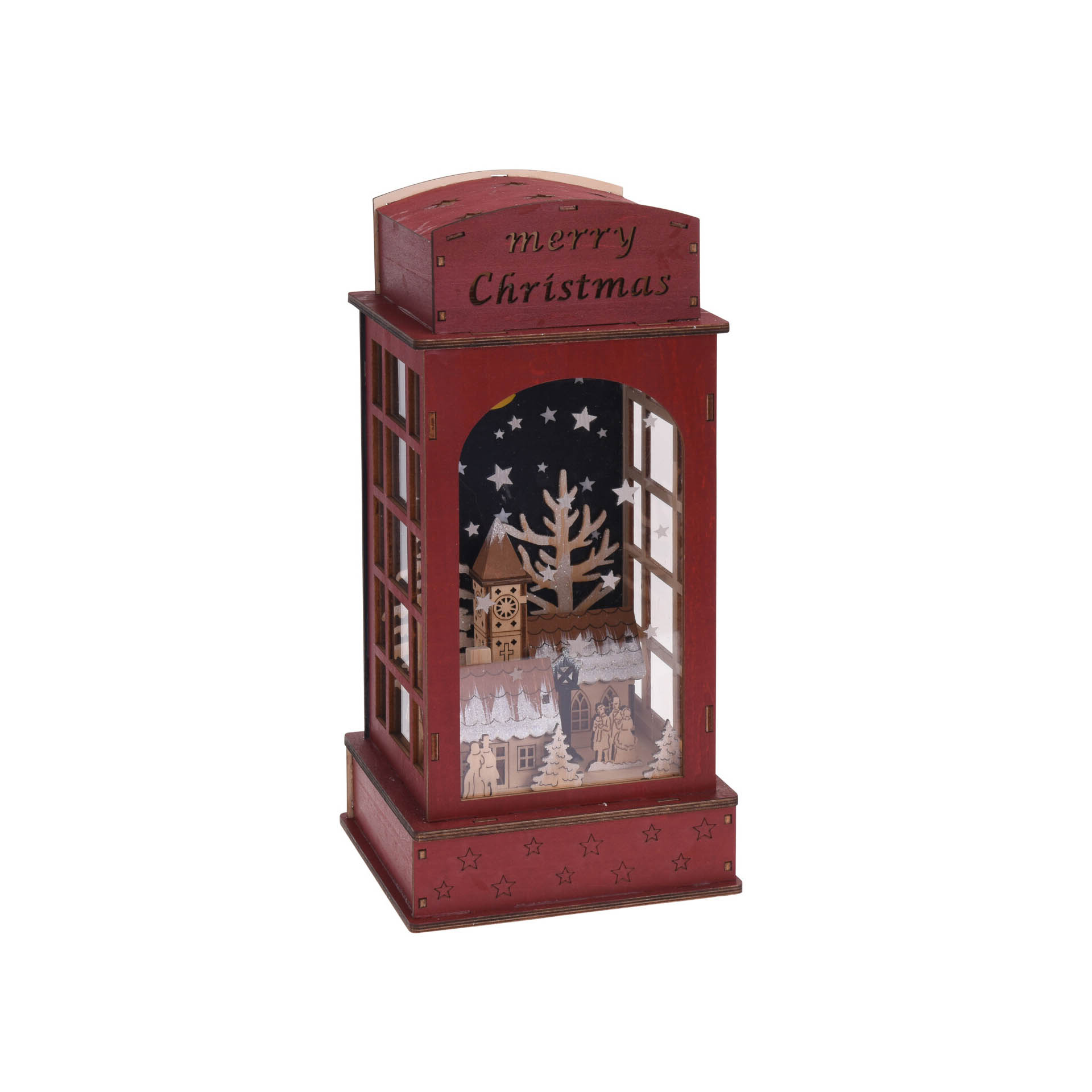Farol Madeira Com 10Leds Vermelho