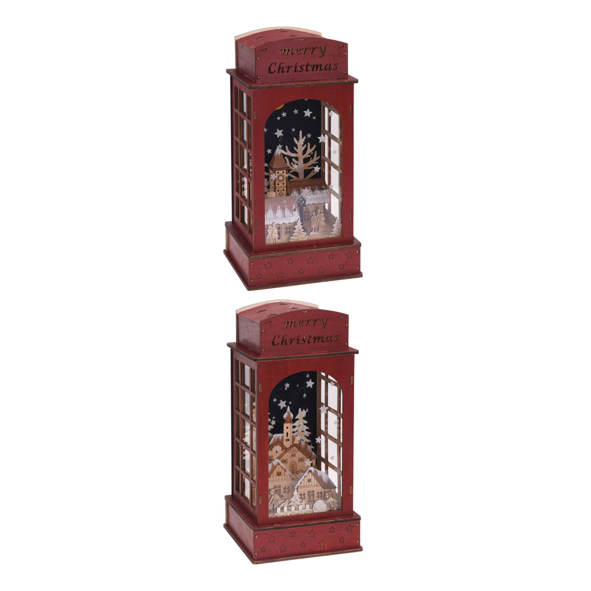 Farol Madeira Com 10Leds Vermelho