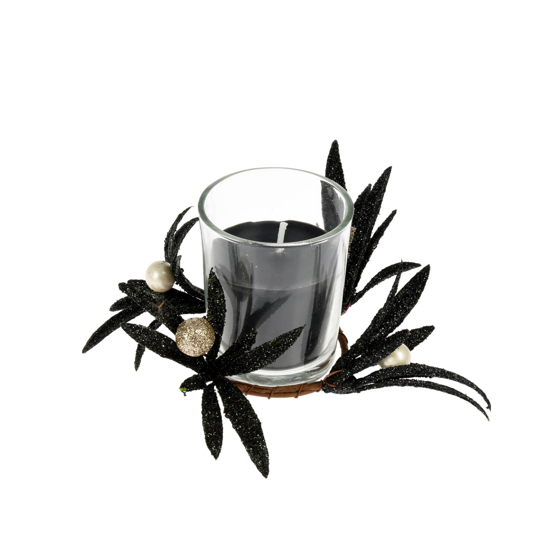 Vela Copo Vidro Com Decoração 6CM