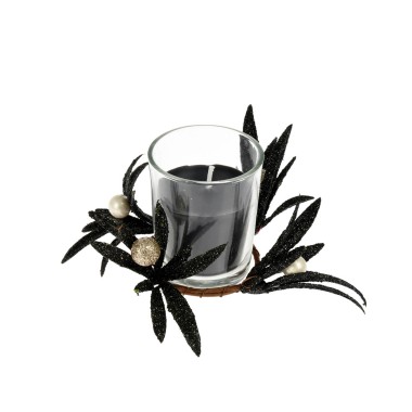 Vela Copo Vidro Com Decora��o 6CM