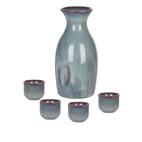 Decanter + 4 Copos Ceramica Azul - Image product