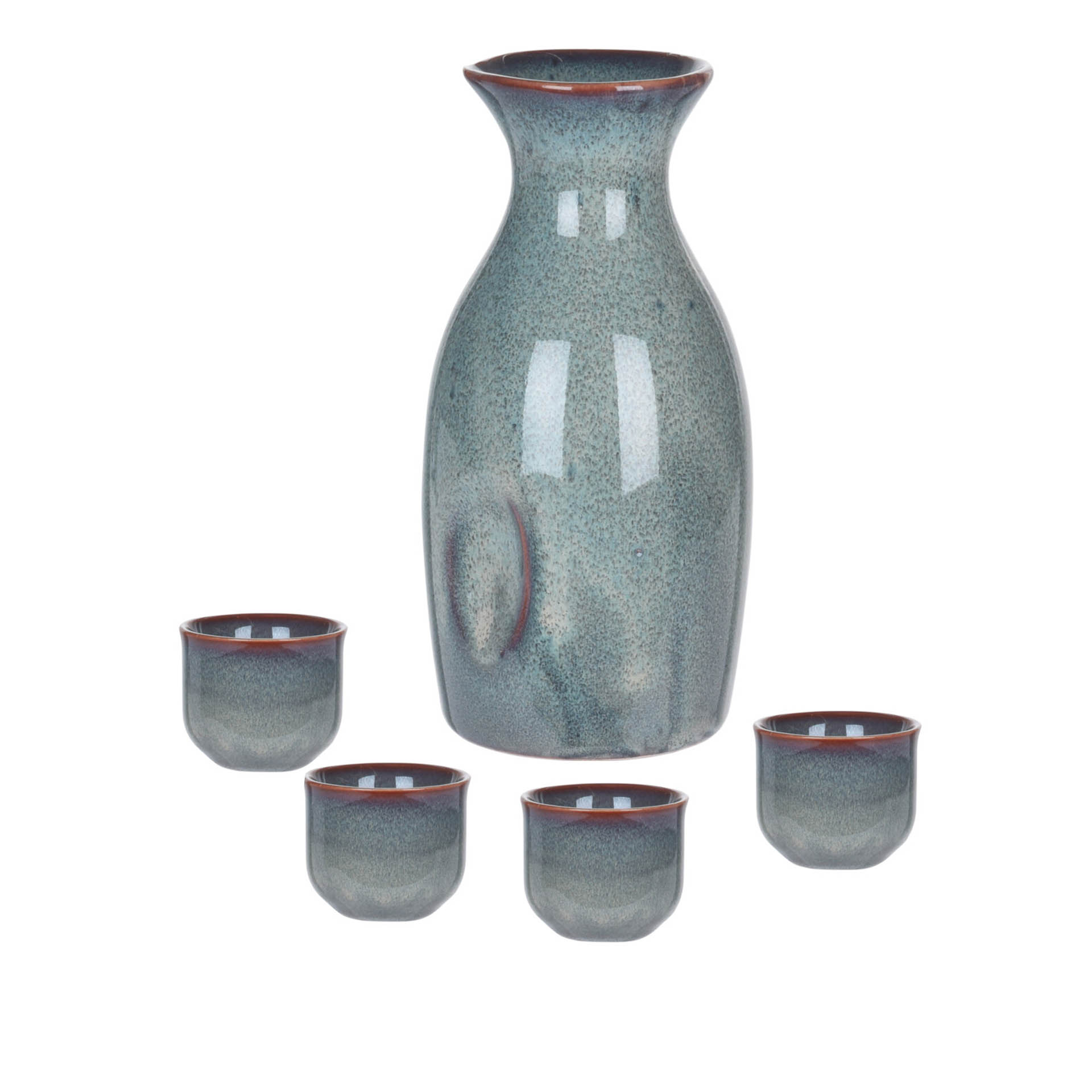 Decanter + 4 Copos Ceramica Azul