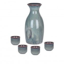 Decanter + 4 Copos Ceramica Azul