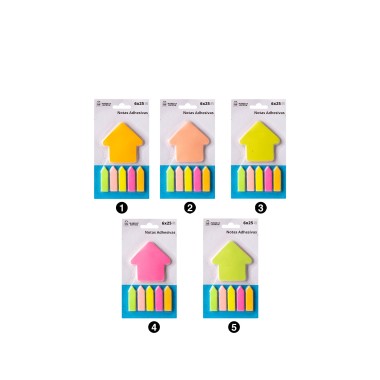 Notas Adesivas Market Suprem Seta 6X25 Folhas 7cm/12cm