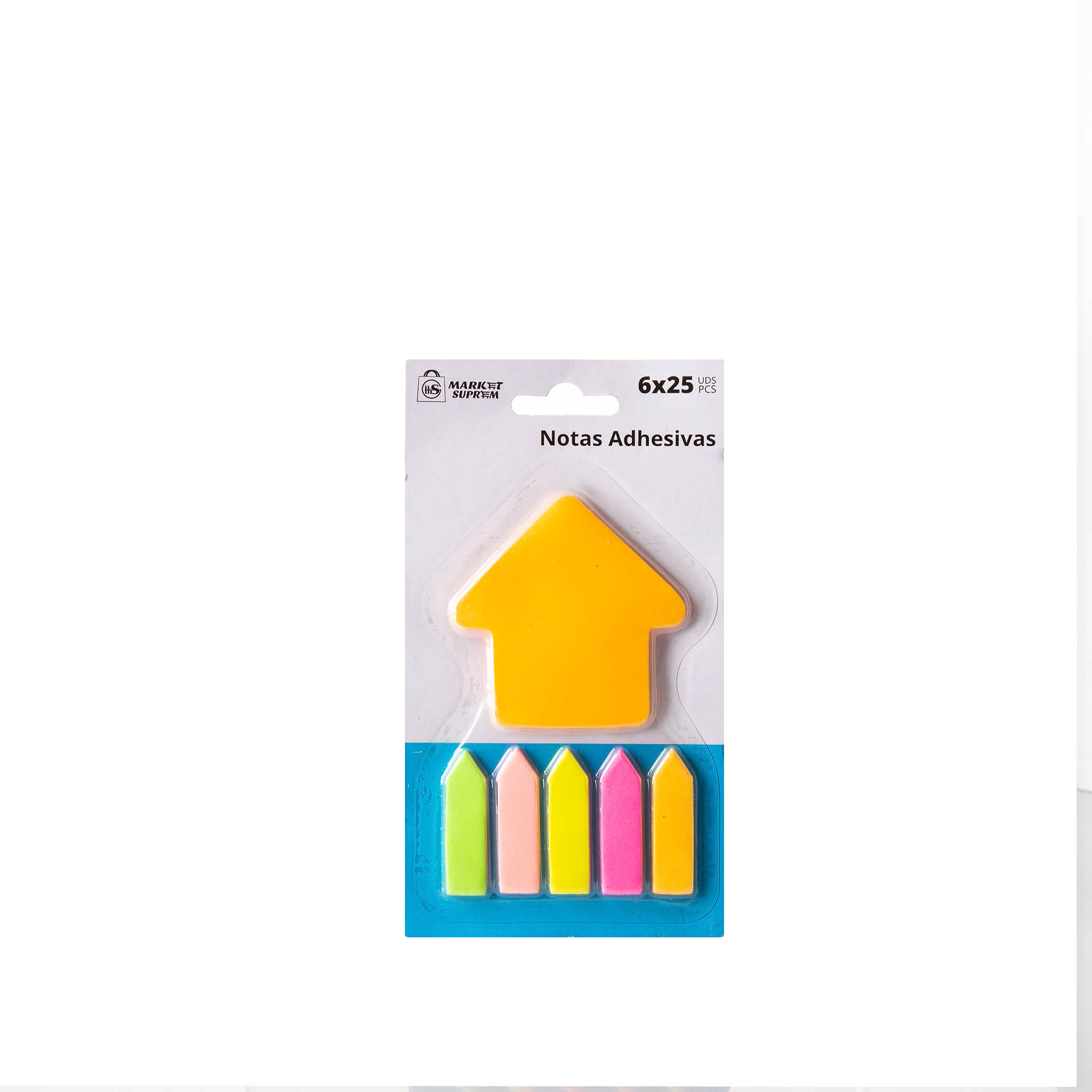 Notas Adesivas Market Suprem Seta 6X25 Folhas 7cm/12cm