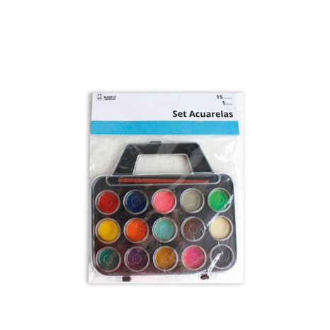 Aguarelas 15 Cores + Pincel 18X12X1cm - Image product