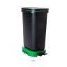 Balde Lixo Eco Preto com Base / Aro Verde 30l 49X24.5X34cm