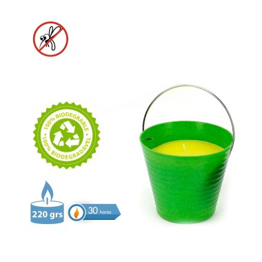 Vela Citronela Copo Bambu Biodegradável 30H 220gr 12X11cm