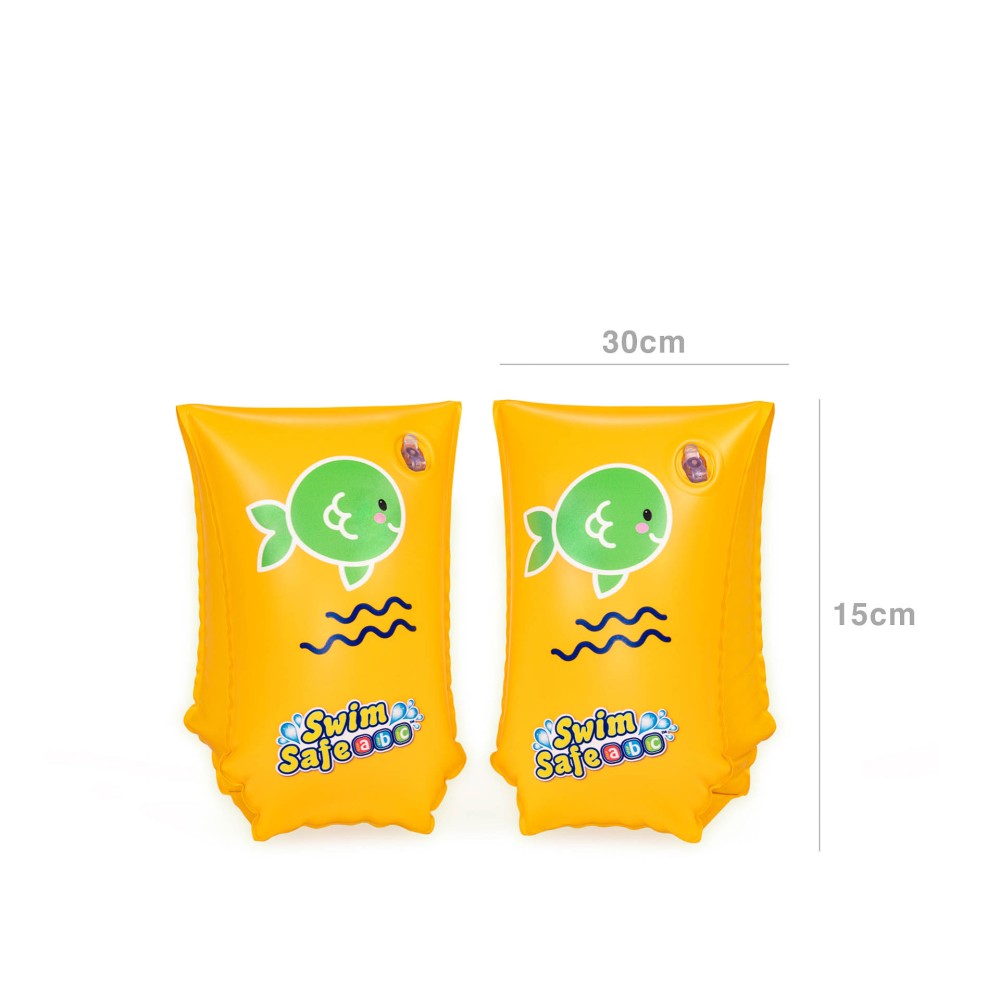 Braçadeira Natação Ar Insuflável Amarelo 30X15cm