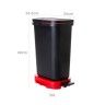 Balde Lixo Eco Preto com Base / Aro Vermelho 30l 49X24.5X34cm