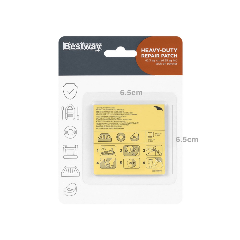 Adesivo Reparador Extra Forte 6.5X6.5cm Pack 10