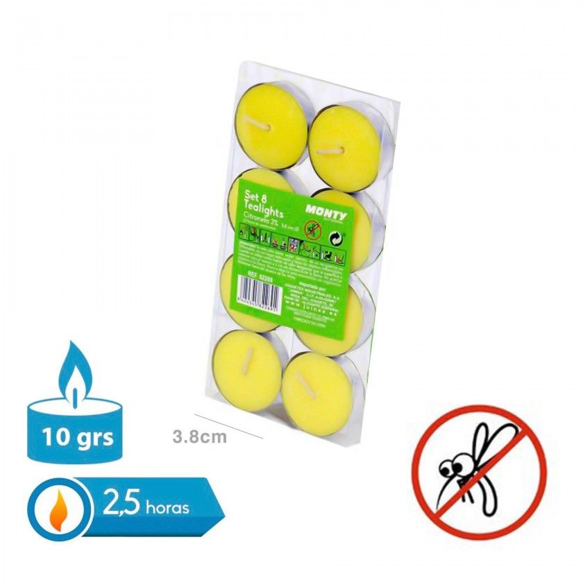 Tealights Citronela 2.5H 10gr 3.8X1.1cm