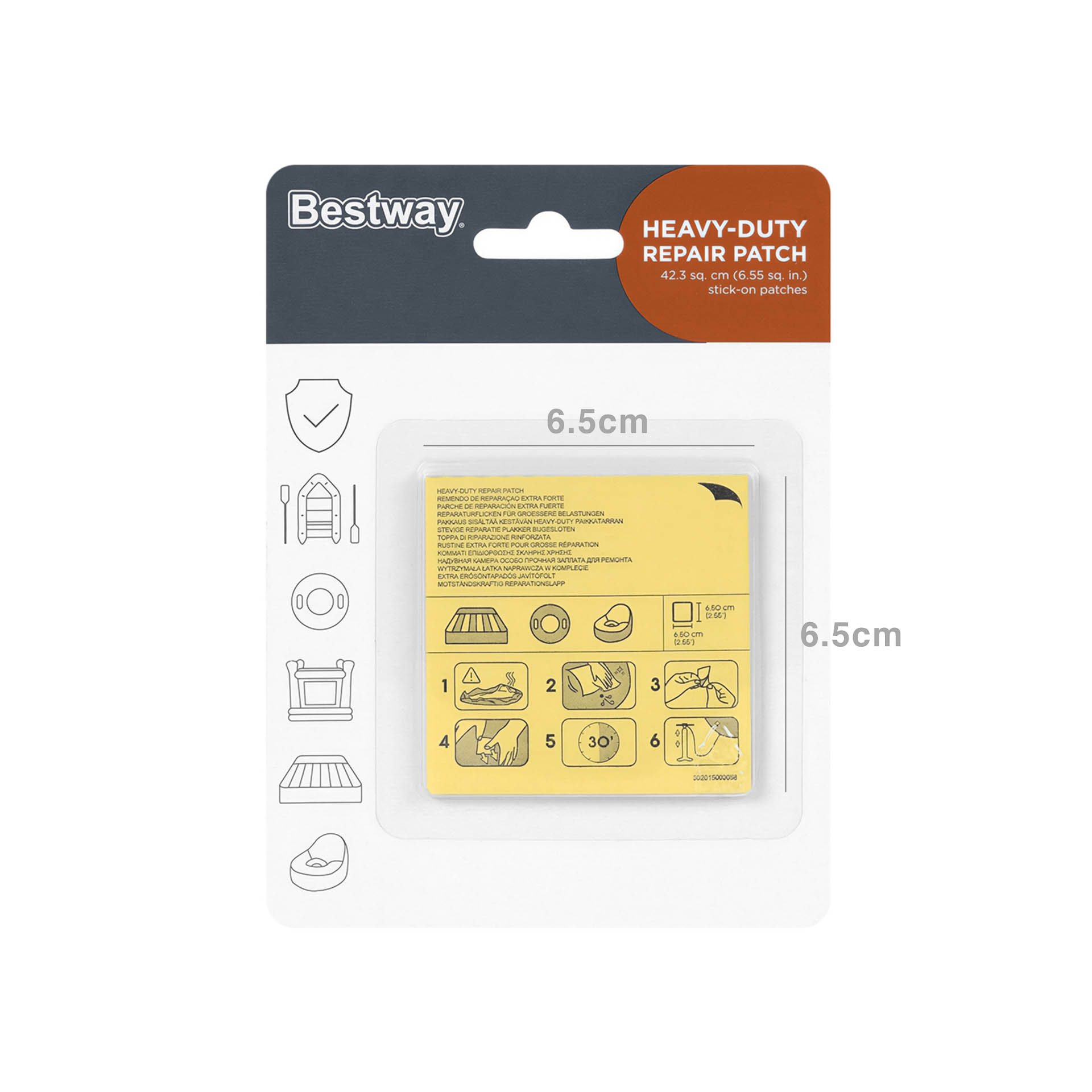 Adesivo Reparador Extra Forte 6.5X6.5cm Pack 10