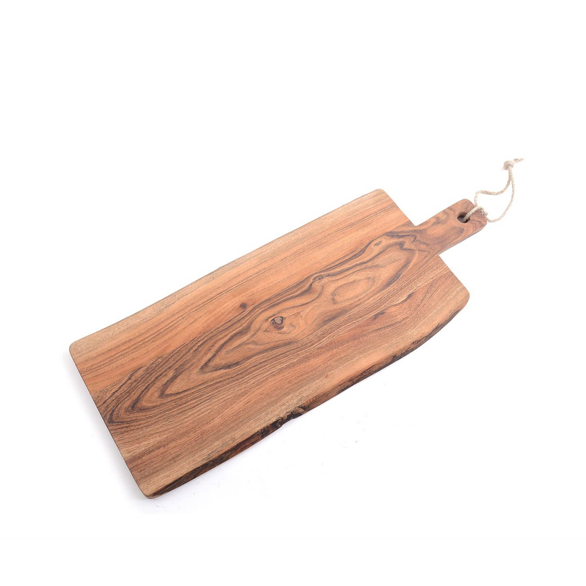 Tábua Cortar / Servir Madeira Natural com Pega 60.5X25X2cm