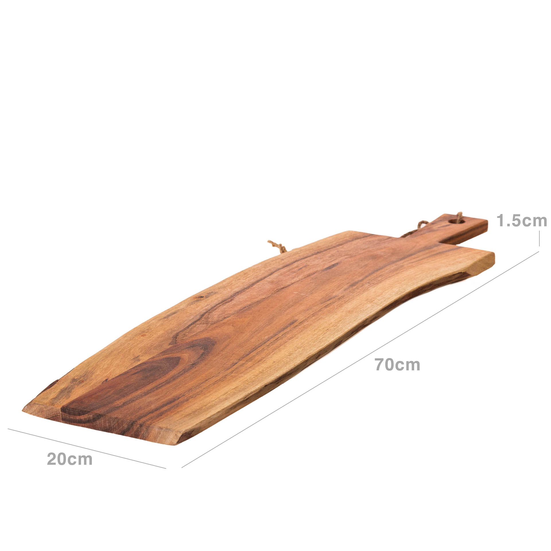 Tábua Cortar / Servir Madeira Natural com Pega 70X20X1.5cm