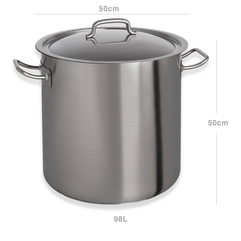 Panela Inox Grand Gourmet Alta com Asas N°50 98L 50X50cm