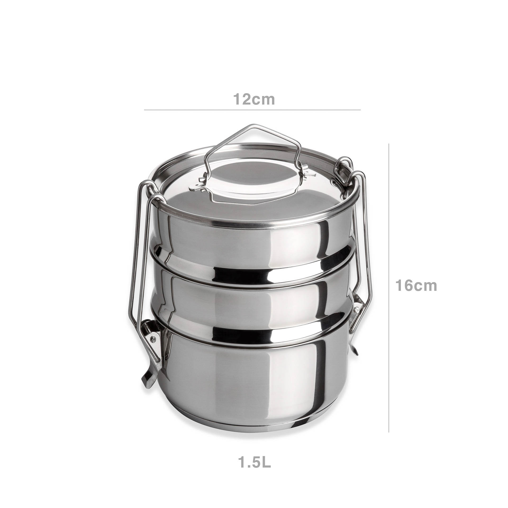 Marmita Inox Fundo Térmico Cookware Tripla 1500ml 12X16cm