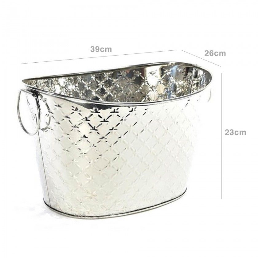Balde Porta Garrafas Aço 39X26X23cm Balde Porta Garrafas Aço 39X26X23cm