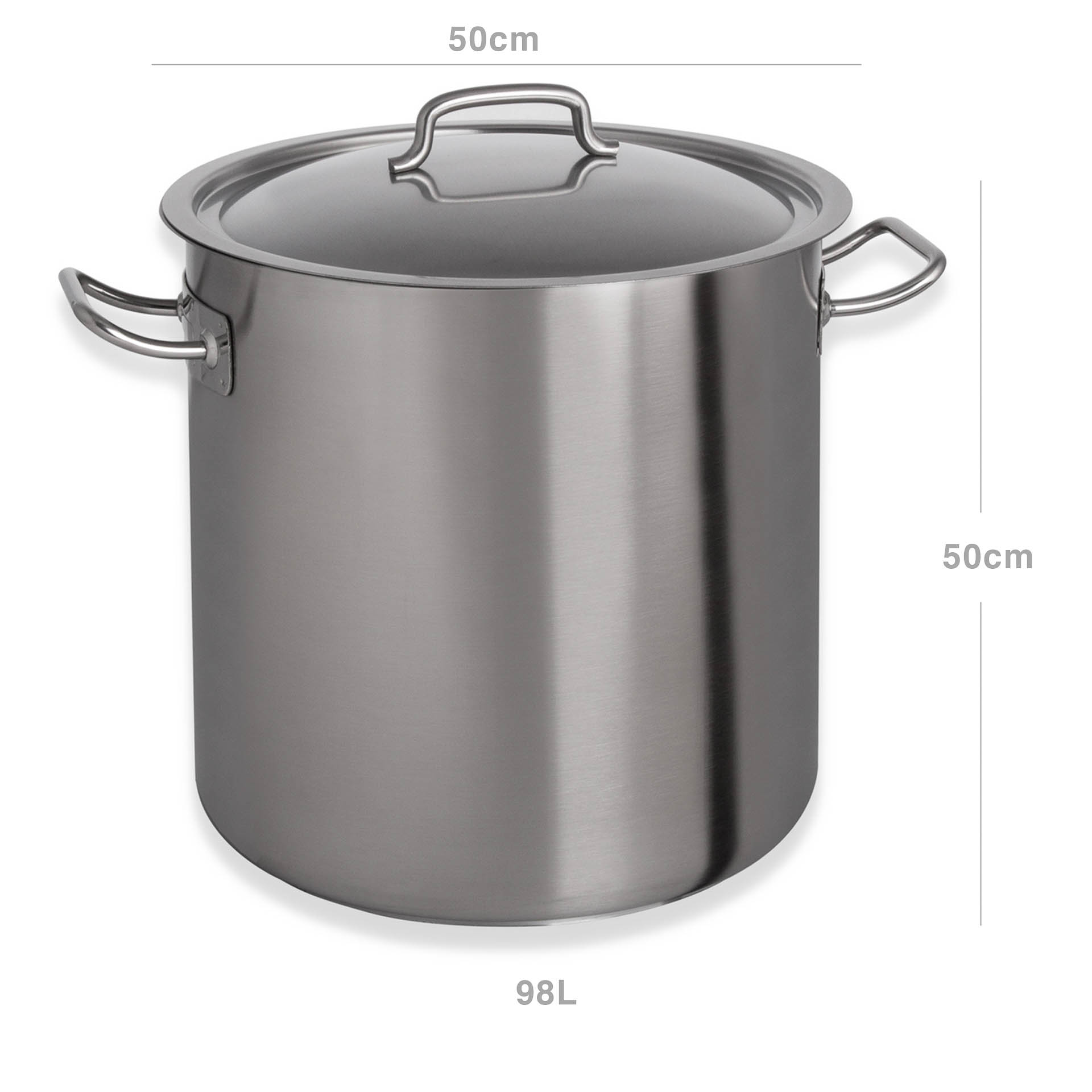 Panela Inox Grand Gourmet Alta com Asas N°50 98L 50X50cm