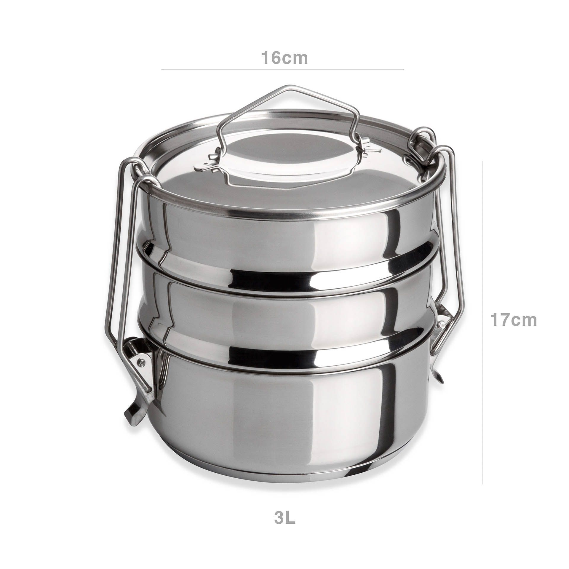 Marmita Inox Fundo Térmico Cookware Tripla 3000ml 16X17cm