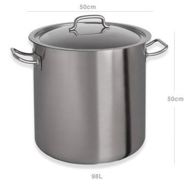 Panela Inox Grand Gourmet Alta com Asas N°50 98L 50X50cm