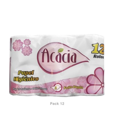 Rolo Papel Higi�nico Dom�stico Ac�cia 2 Folhas Pack 12