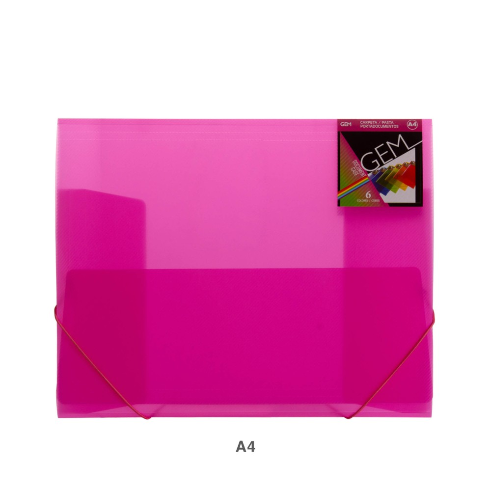Pasta com El�sticos Rosa A4
