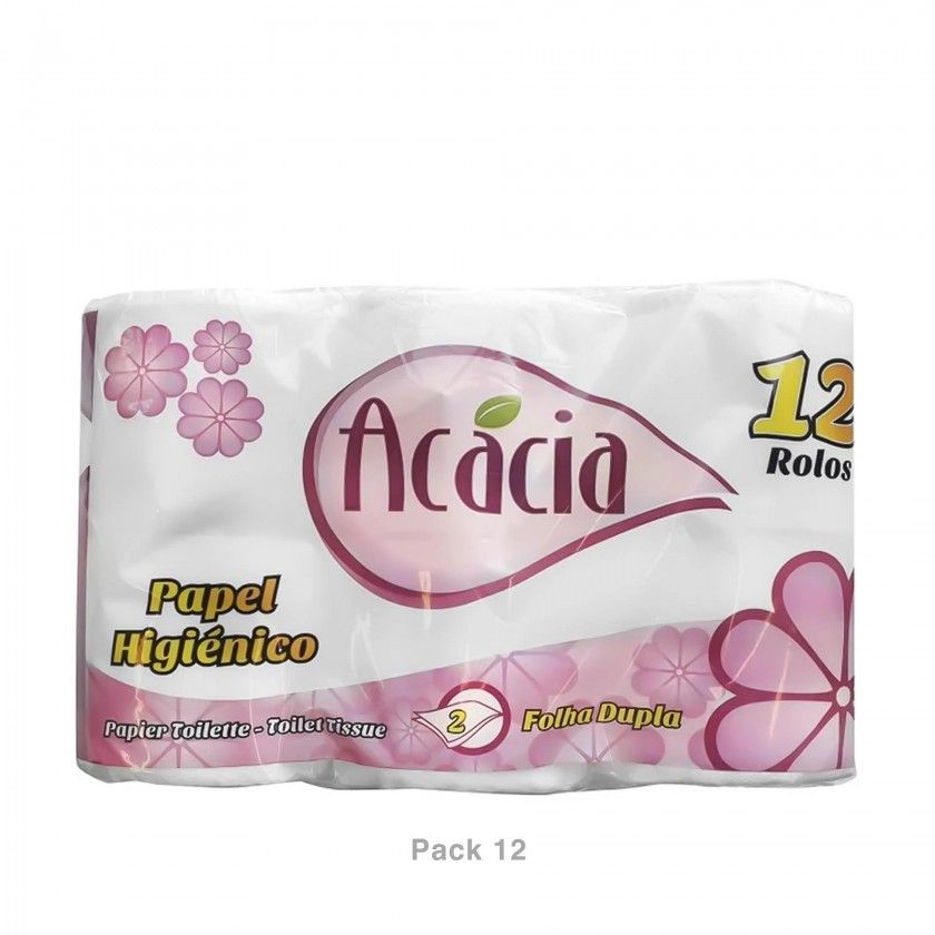 Rolo Papel Higiénico Doméstico Acácia 2 Folhas Pack 12 Rolo Papel Higiénico Doméstico Acácia 2 Folhas Pack 12