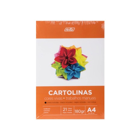 Bloco Cartolina Cores Vivas 21 Folhas 180gr - Image product