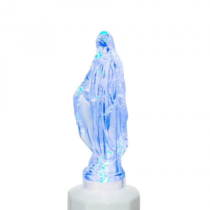 Círio Elétrico Nossa Senhora Fátima Luz 5X5X18cm Círio Elétrico Nossa Senhora Fátima Luz 5X5X18cm