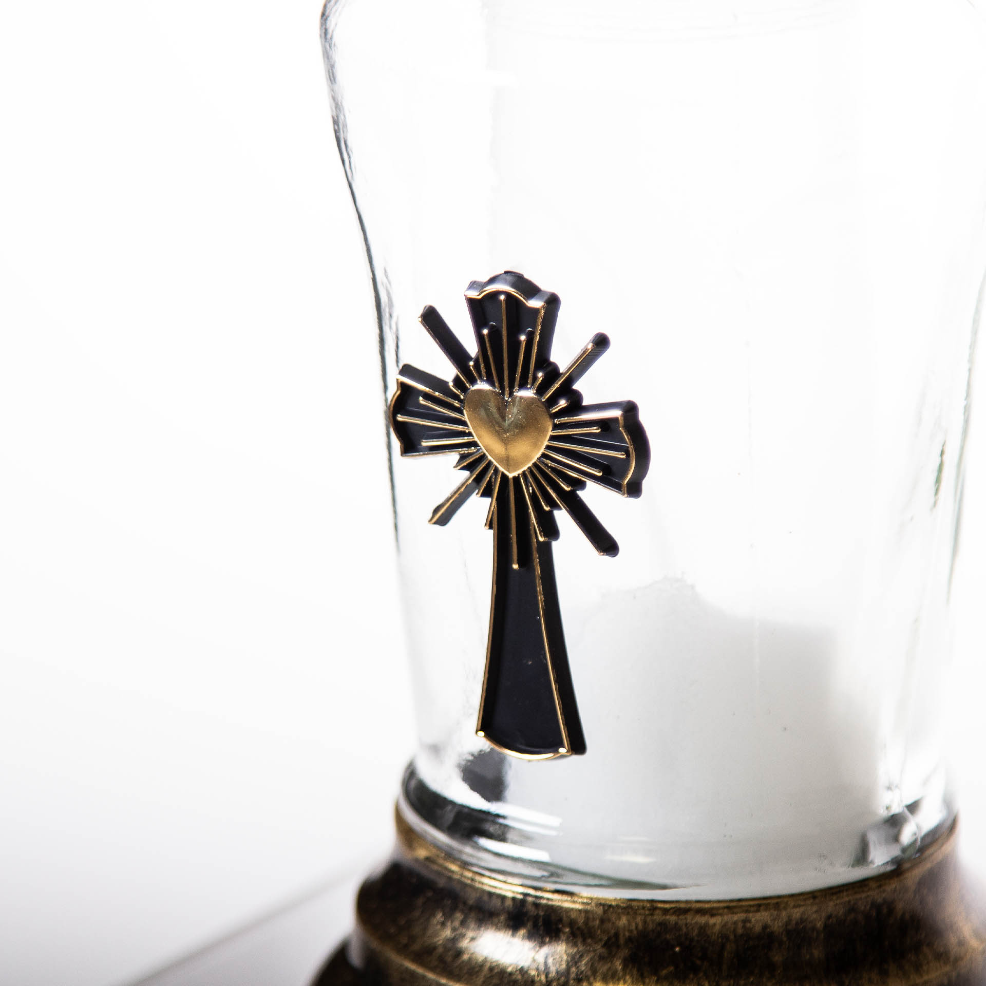 Candeeiro Vidro Cruz 11X25cm