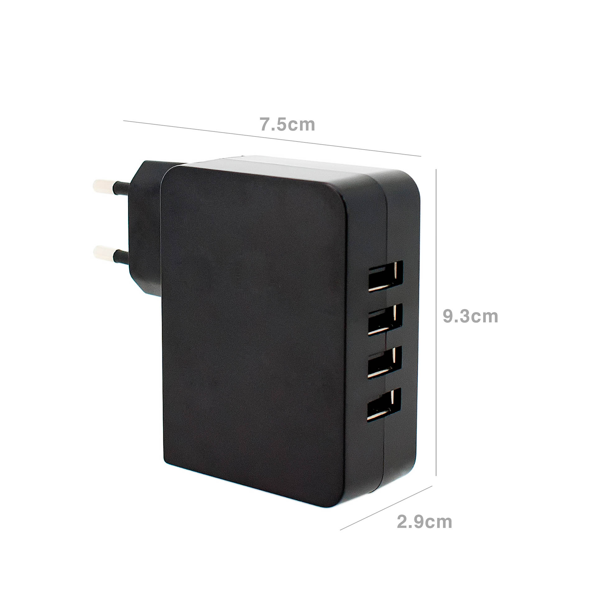 Carregador 4 Portas Usb 9.3X7.5X2.9cm
