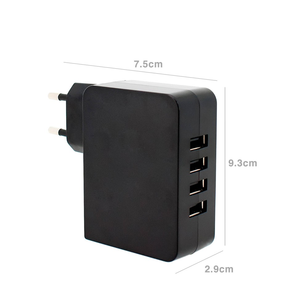 Carregador 4 Portas Usb 9.3X7.5X2.9cm