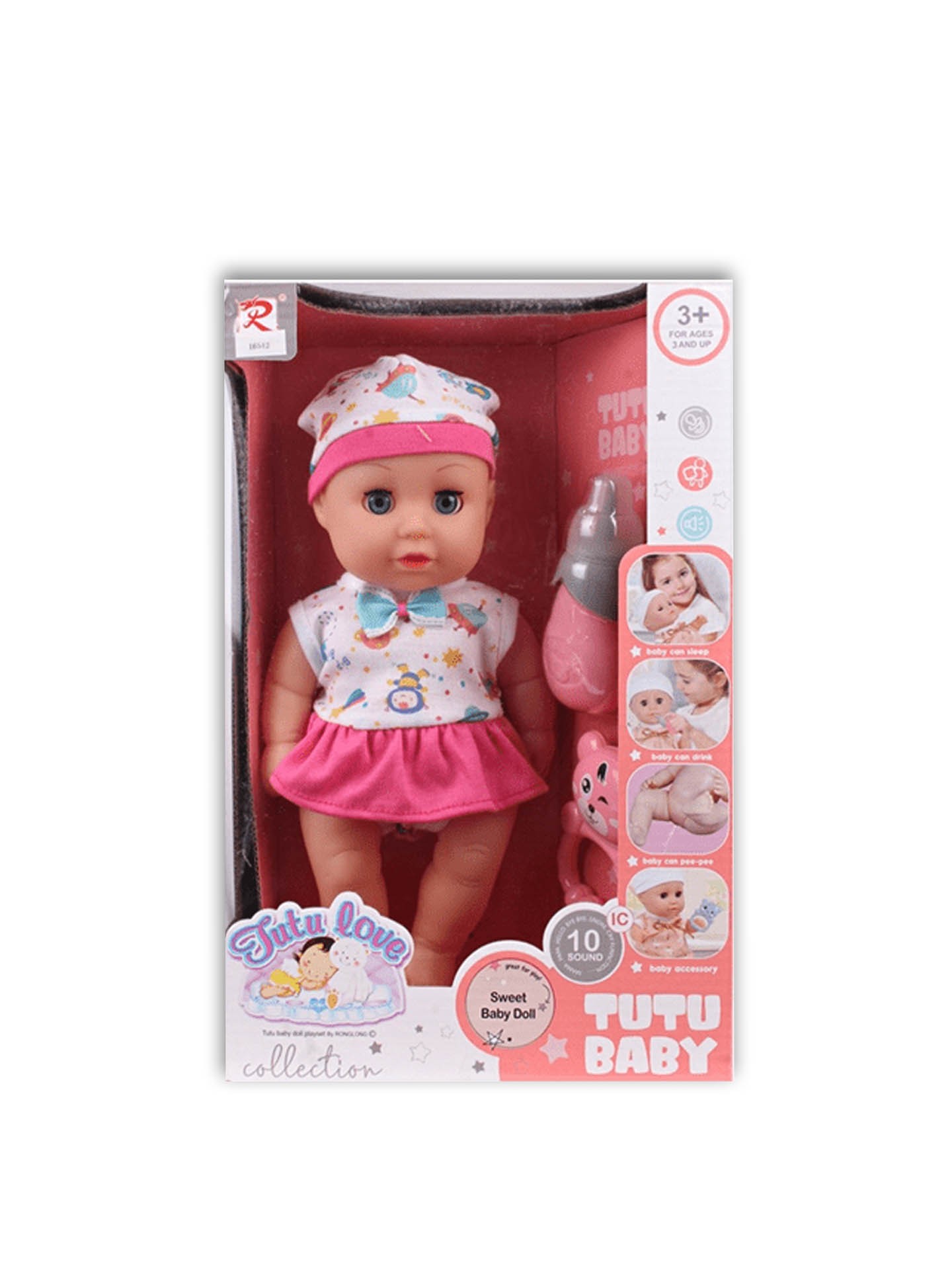 Boneca 10 Sons Tutu Baby 32.5X18X11cm