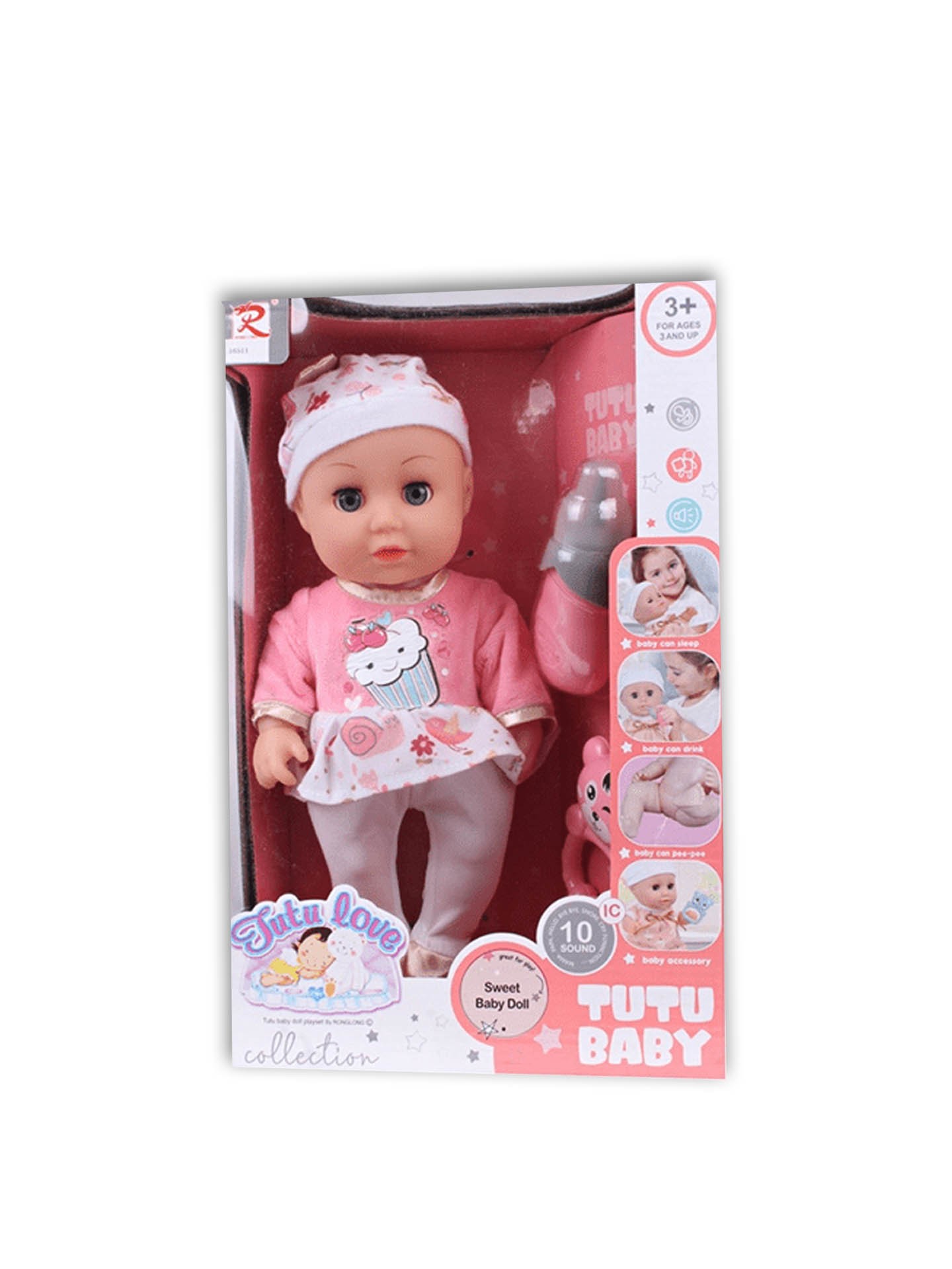 Boneca 10 Sons Tutu Baby 32.5X18X11cm