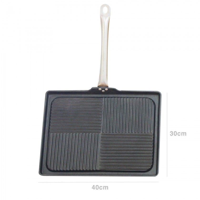 Grelhador Antiaderente Alumnio Fundido 40X30cm