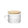 Aucareiro Vidro Tampa Bambu 400ml 13X10X6.8cm