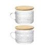Açucareiro Vidro Tampa Bambu 400ml 13X10X6.8cm Açucareiro Vidro Tampa Bambu 400ml 13X10X6.8cm