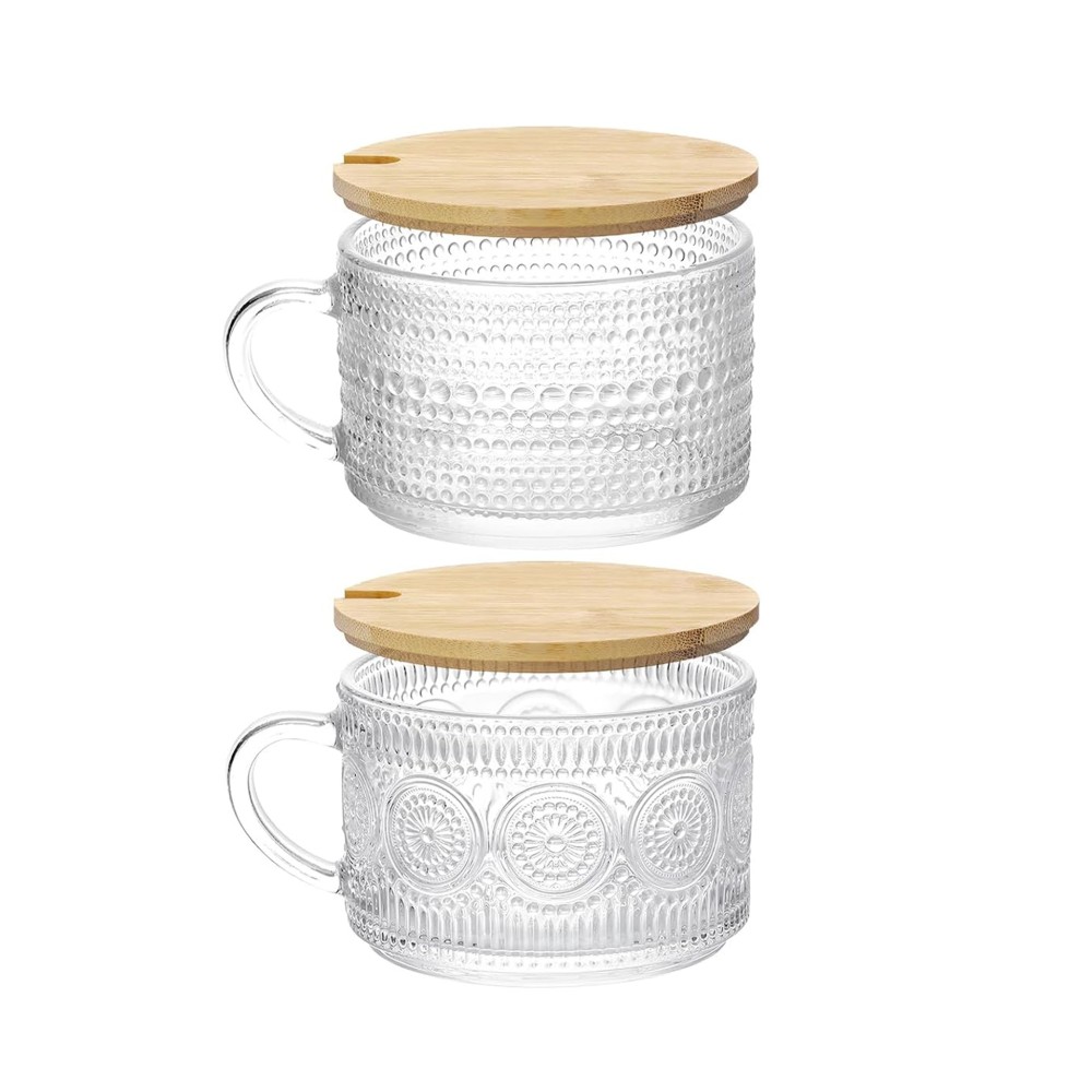 A�ucareiro Vidro Tampa Bambu 400ml 13X10X6.8cm