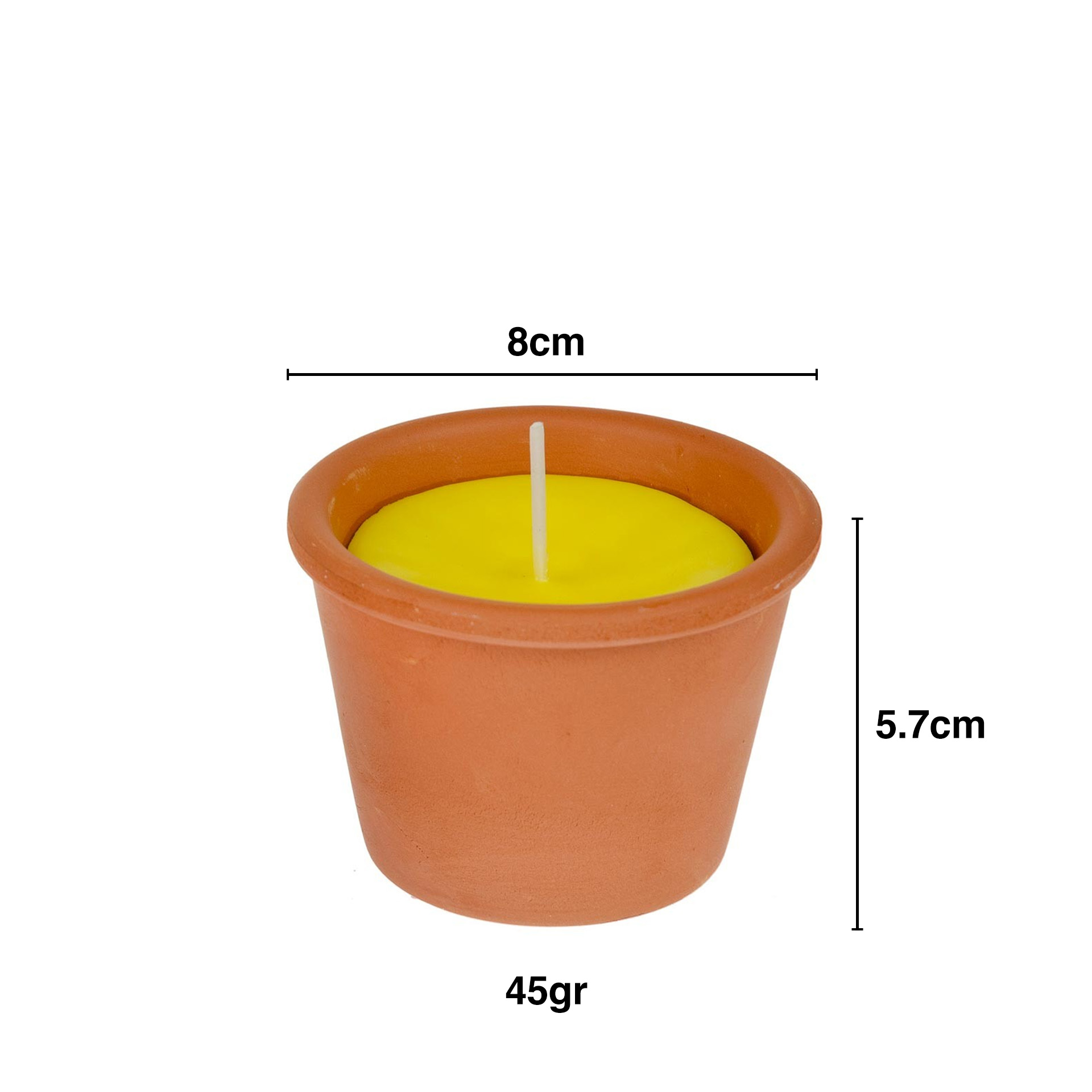 Vela Citronela Vaso Barro 45gr 8X5.7cm