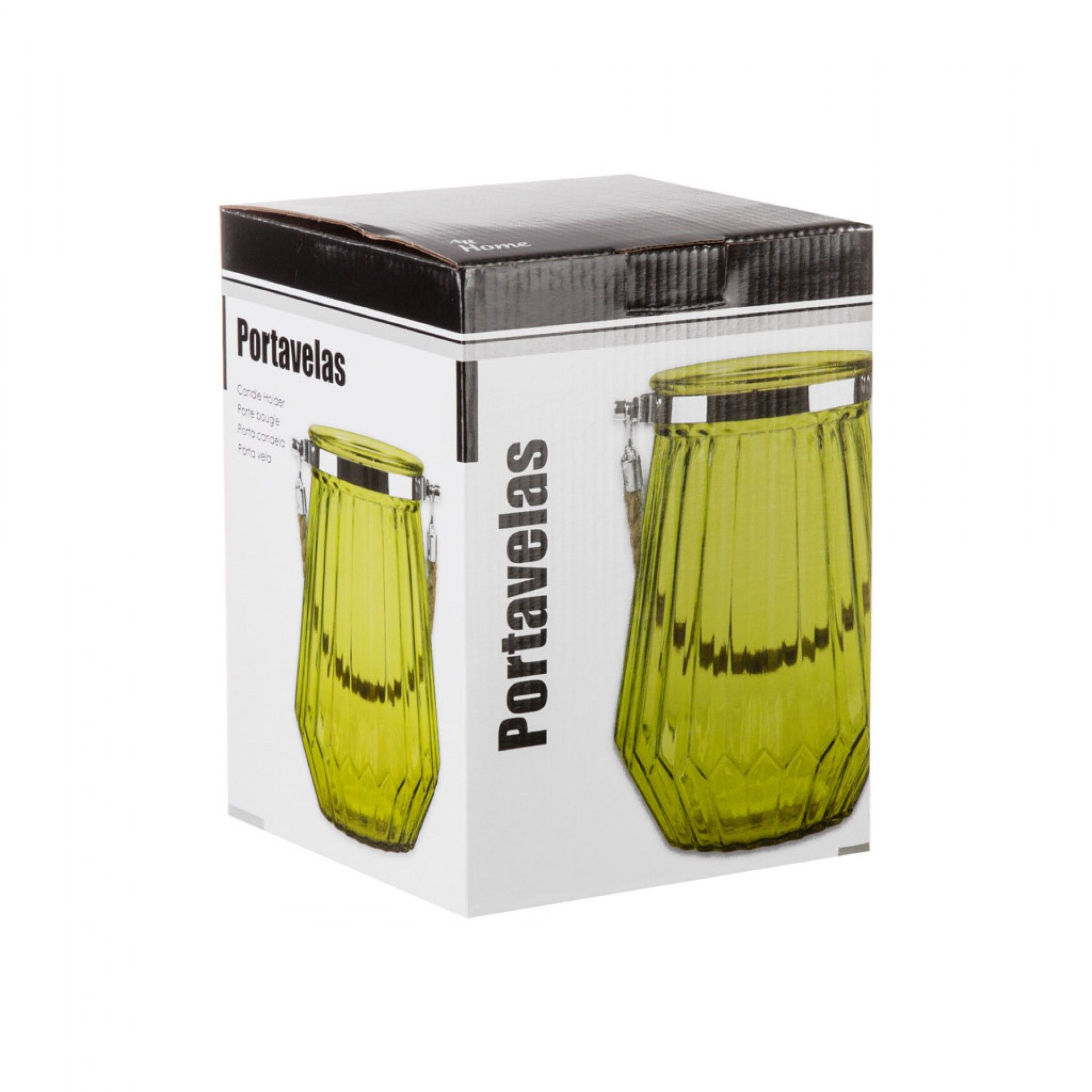 Porta Velas Ananás Verde Asa 16X16X22cm