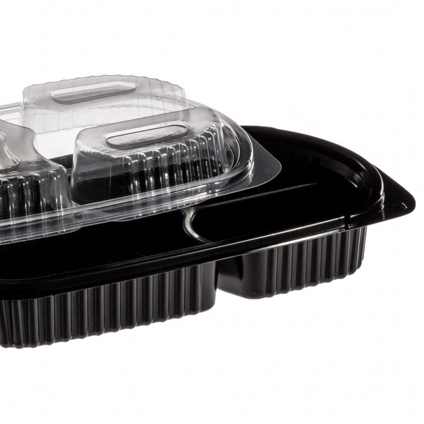 Caixa Take Away Tampa 3 Divisões 23.5X14.5X2cm Pack 100 Caixa Take Away Tampa 3 Divisões 23.5X14.5X2cm Pack 100